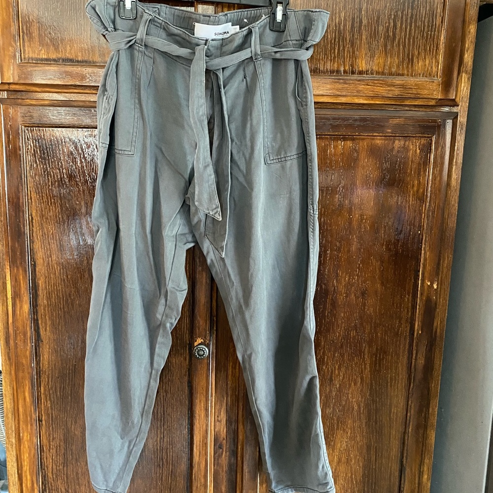 Sonoma high waisted tie pants.  Size 16